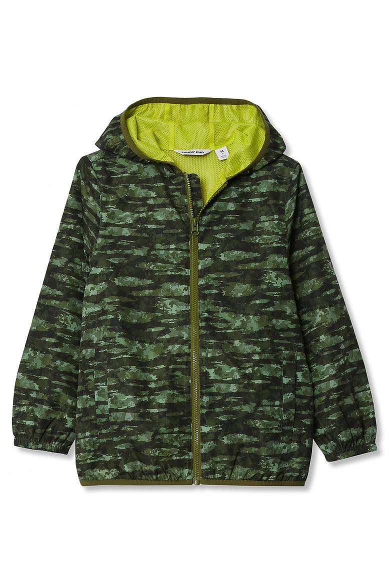 Kids Waterproof Rain Jacket, Main, color, Green Camo