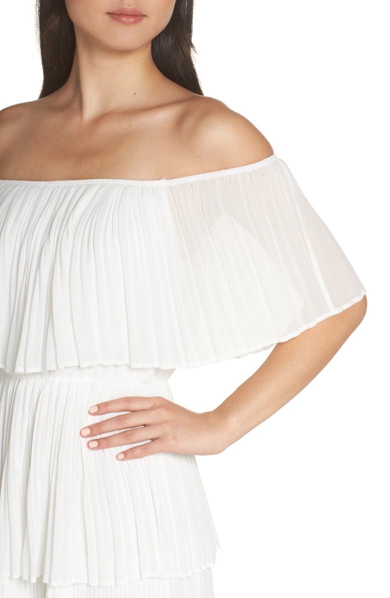 Lulus Gala Ready Off the Shoulder Dress, Alternate, color, 