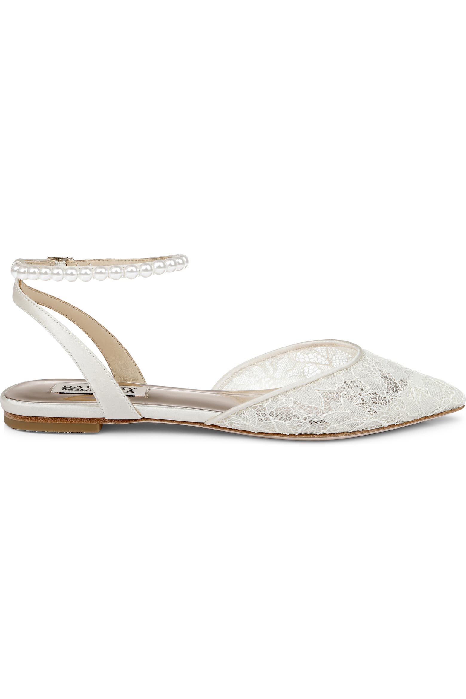 Fawn Hide Rug Badgley Mischka Collection Fawn Pointed Toe Lace Flat (Women ...