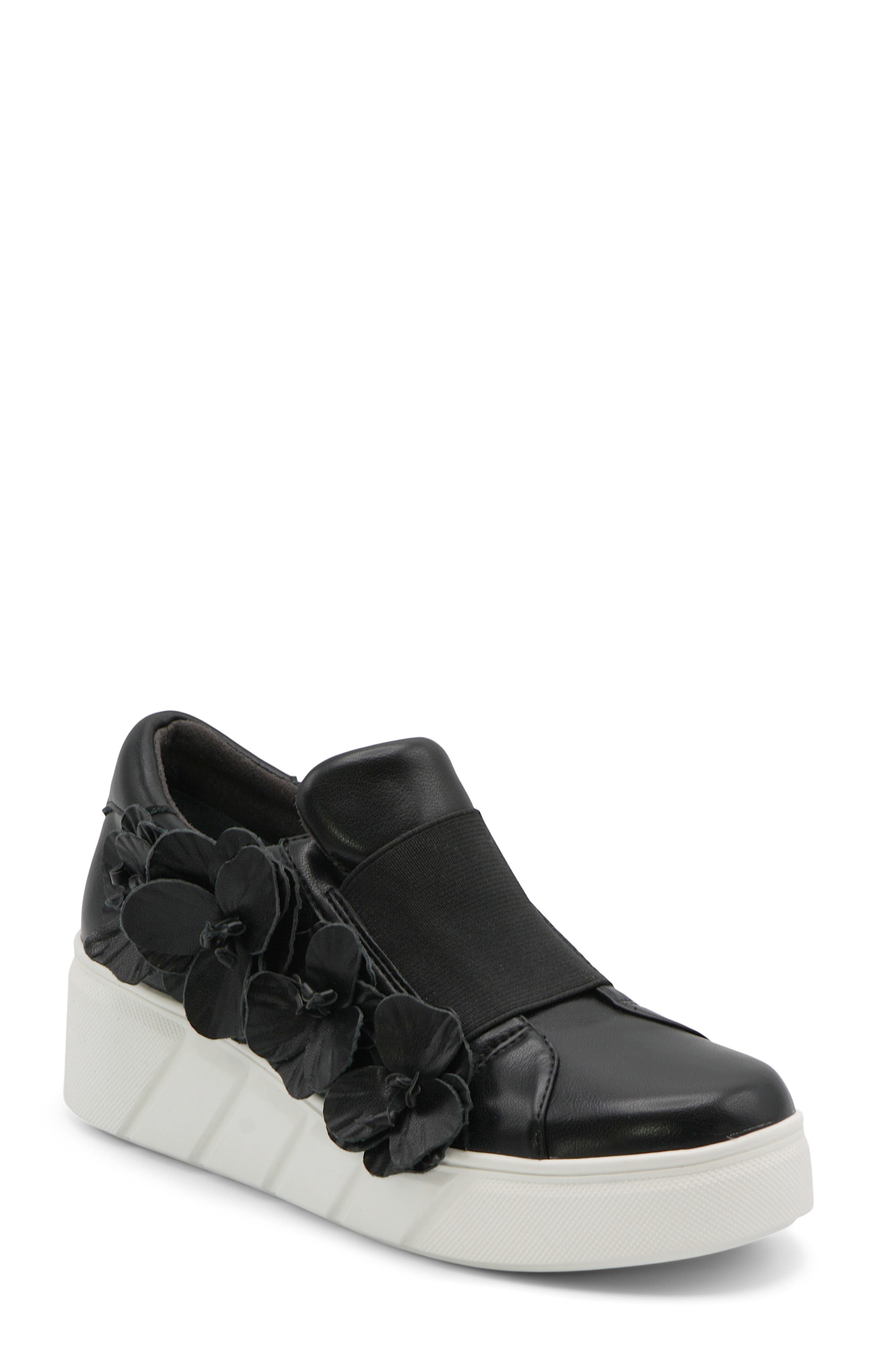 Charles David Rachelle Floral Embellished Wedge Sneaker, Main, color, Black