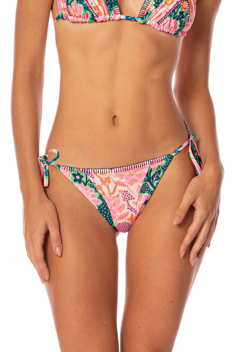 Blush Floral Reversible Side Tie Bikini Bottoms, Main, color, PINK