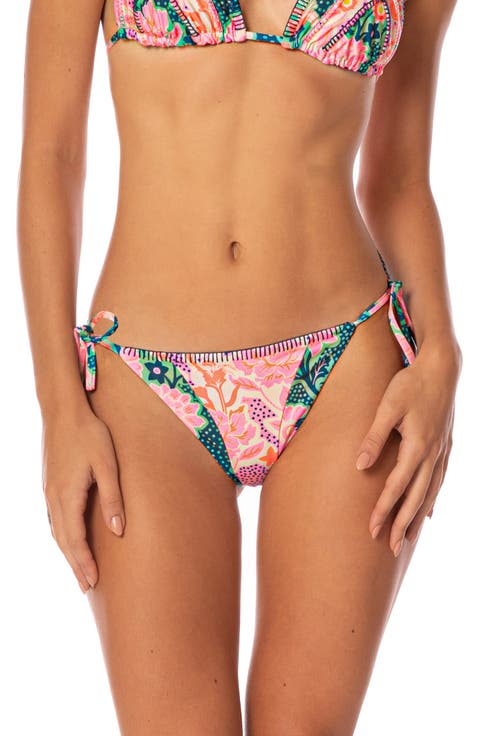 Blush Floral Reversible Side Tie Bikini Bottoms