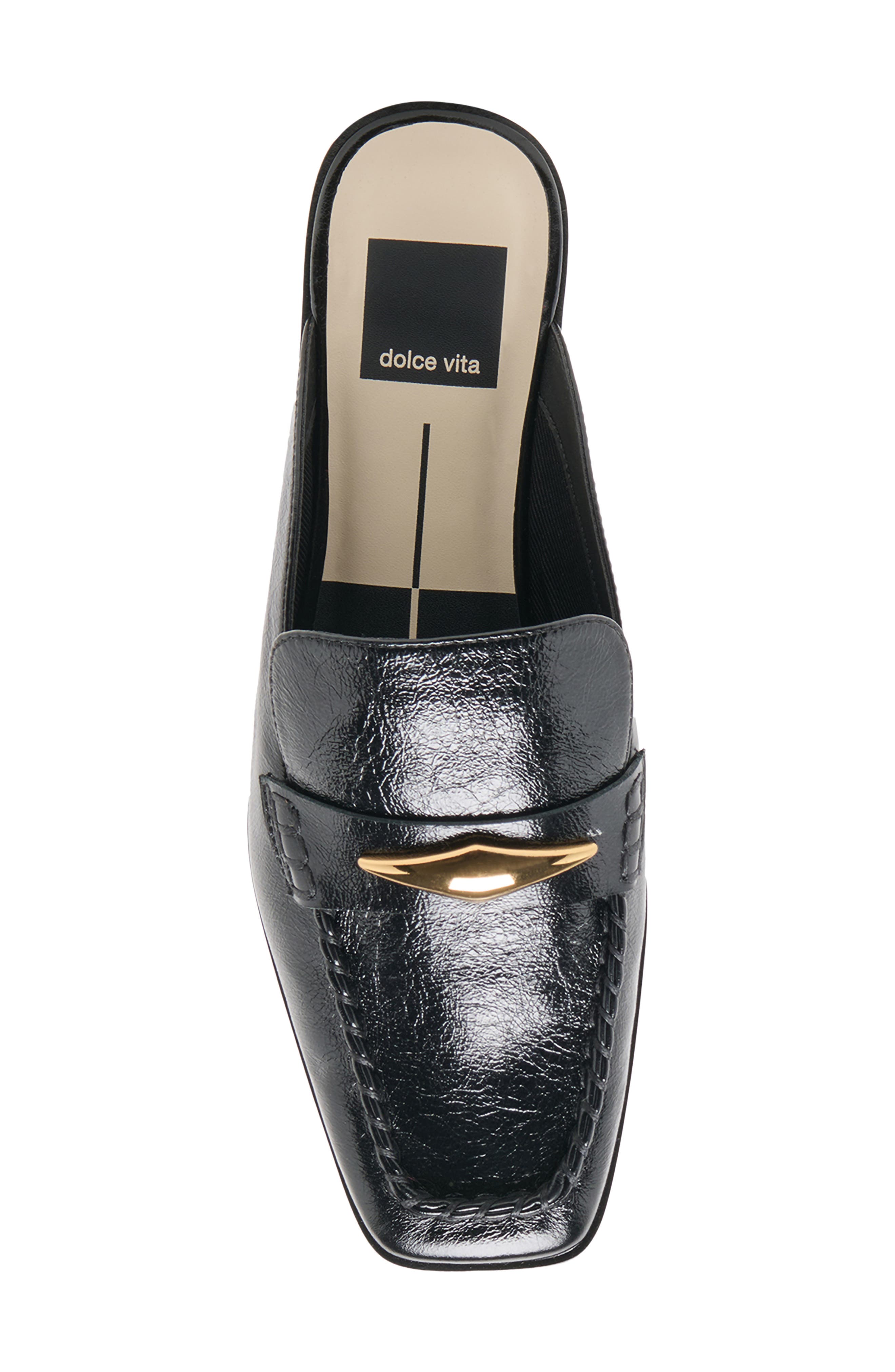 Bowey Mule, Alternate, color, BLACK LEATHER