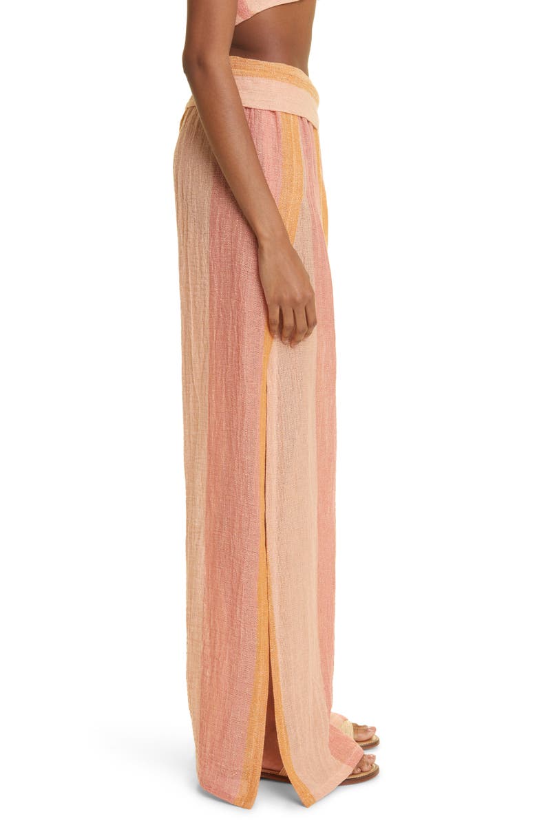 Lisa Marie Fernandez Wide Leg Linen Blend Pants, Alternate, color, 