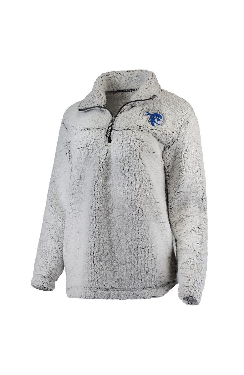 BOXERCRAFT Women's Gray Seton Hall Pirates Sherpa Super-Soft Quarter-Zip Pullover Jacket, Alternate, color, 