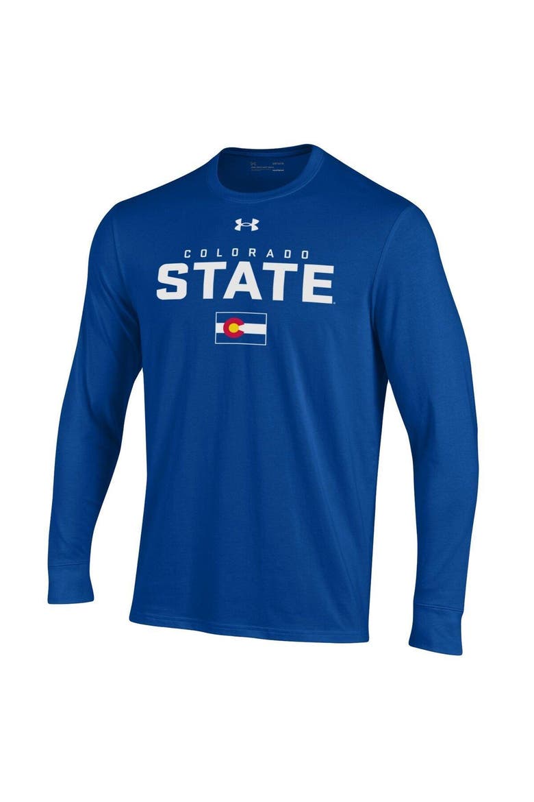 Men's Under Armour Royal Colorado State Rams Flag Sideline Performance Long Sleeve T-Shirt, Alternate, color, Royal