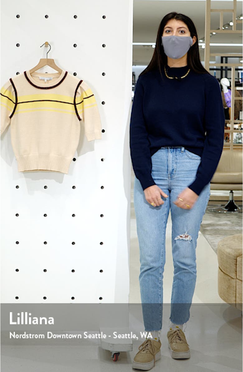 Stripe Puff Sleeve Sweater, sales video thumbnail