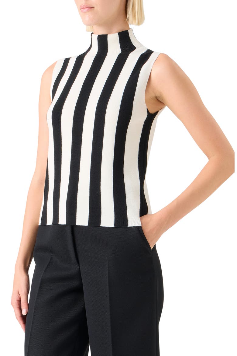 Stripe Virgin Wool Knit Tank, Alternate, color, BLACK-CREAM