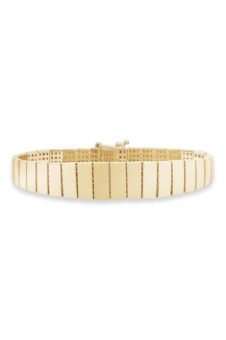 14K Gold Graduating Flash Tile Bracelet, Main, color, YELLOW