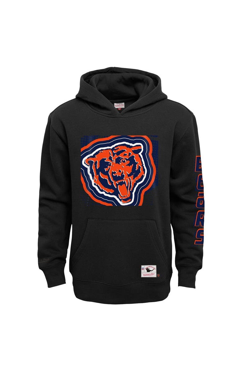 Mitchell & Ness Youth Mitchell & Ness Black Chicago Bears Big Face 7.0 Pullover Hoodie, Main, color,