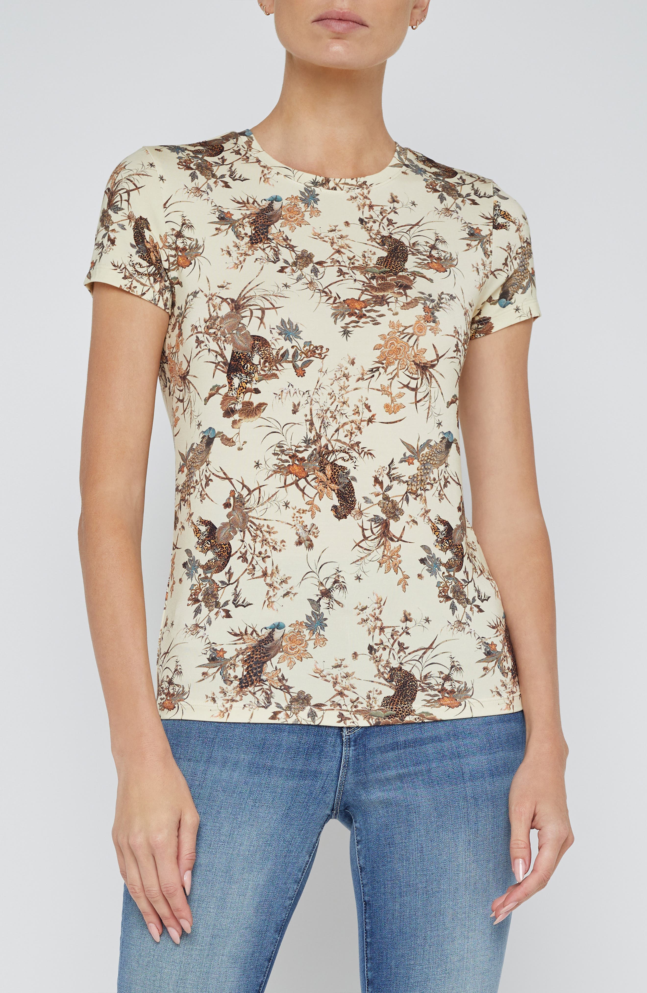 L'AGENCE Ressi Tapestry Jungle Print T-Shirt