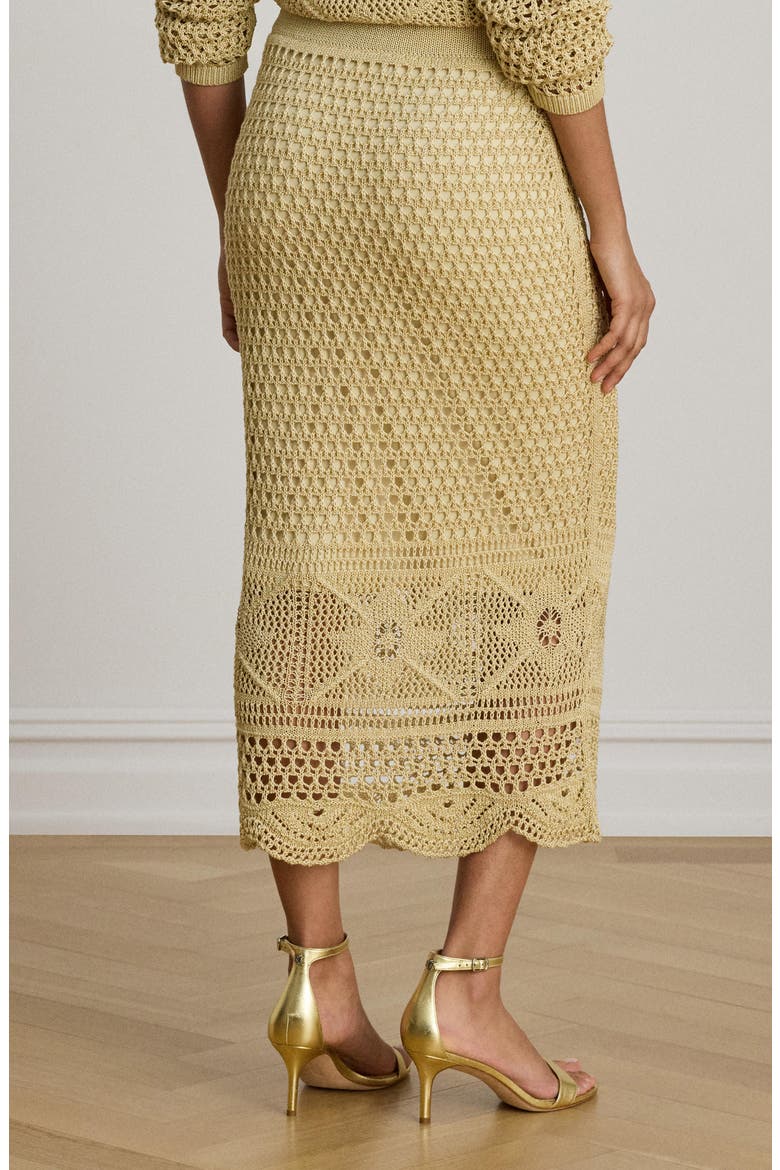 Astound Pointelle Knit Linen Blend Midi Skirt, Alternate, color, CANYON SAND BROWN