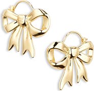 Sandy Liang Monyo Bow Hoop Earrings