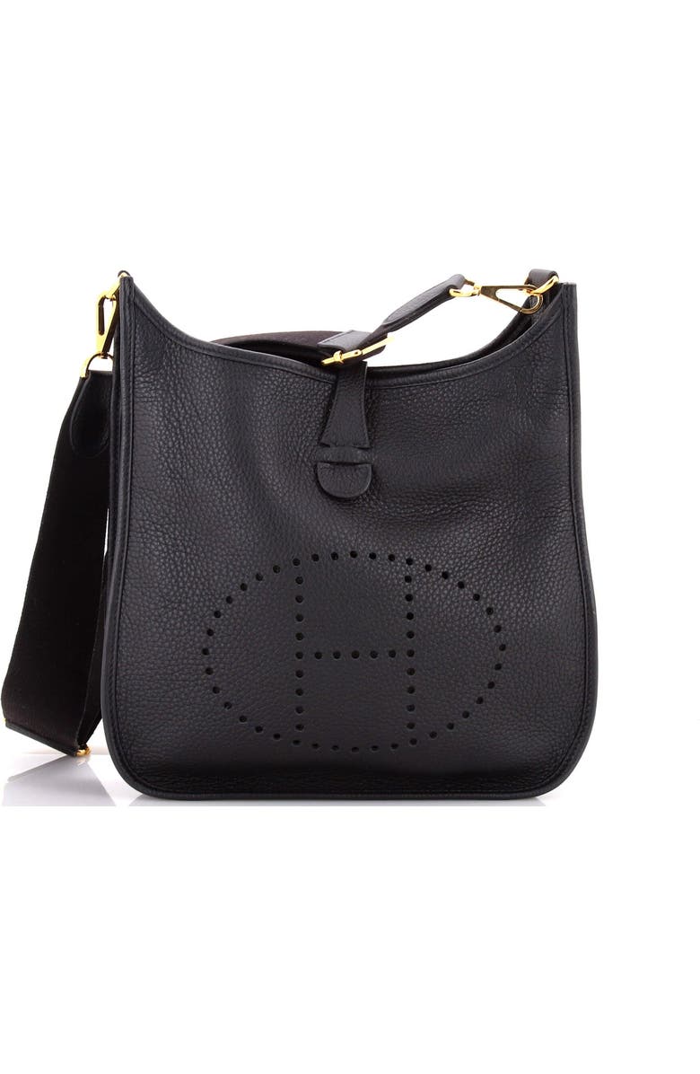 Pre-Owned Hermes Evelyne Bag Gen III Clemence PM, Main, color, Noir