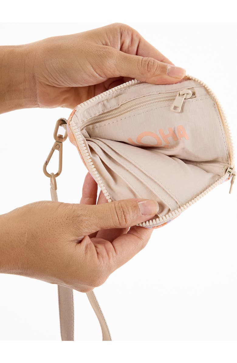 Aloha Collection Lei Stand Nylon Ripstop Wristlet, Alternate, color, Peachy