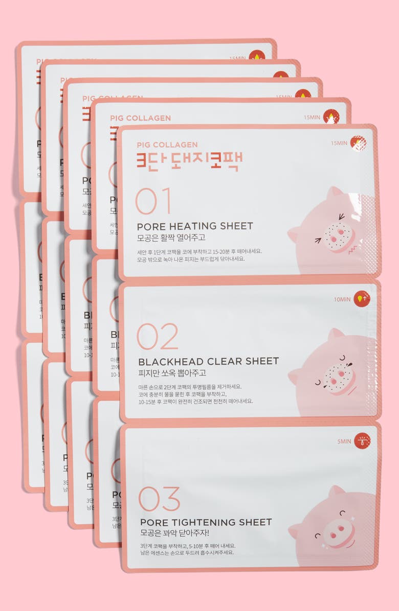 ME FACTORY Pig Collagen 3 Step Nose Pack, Main, color,