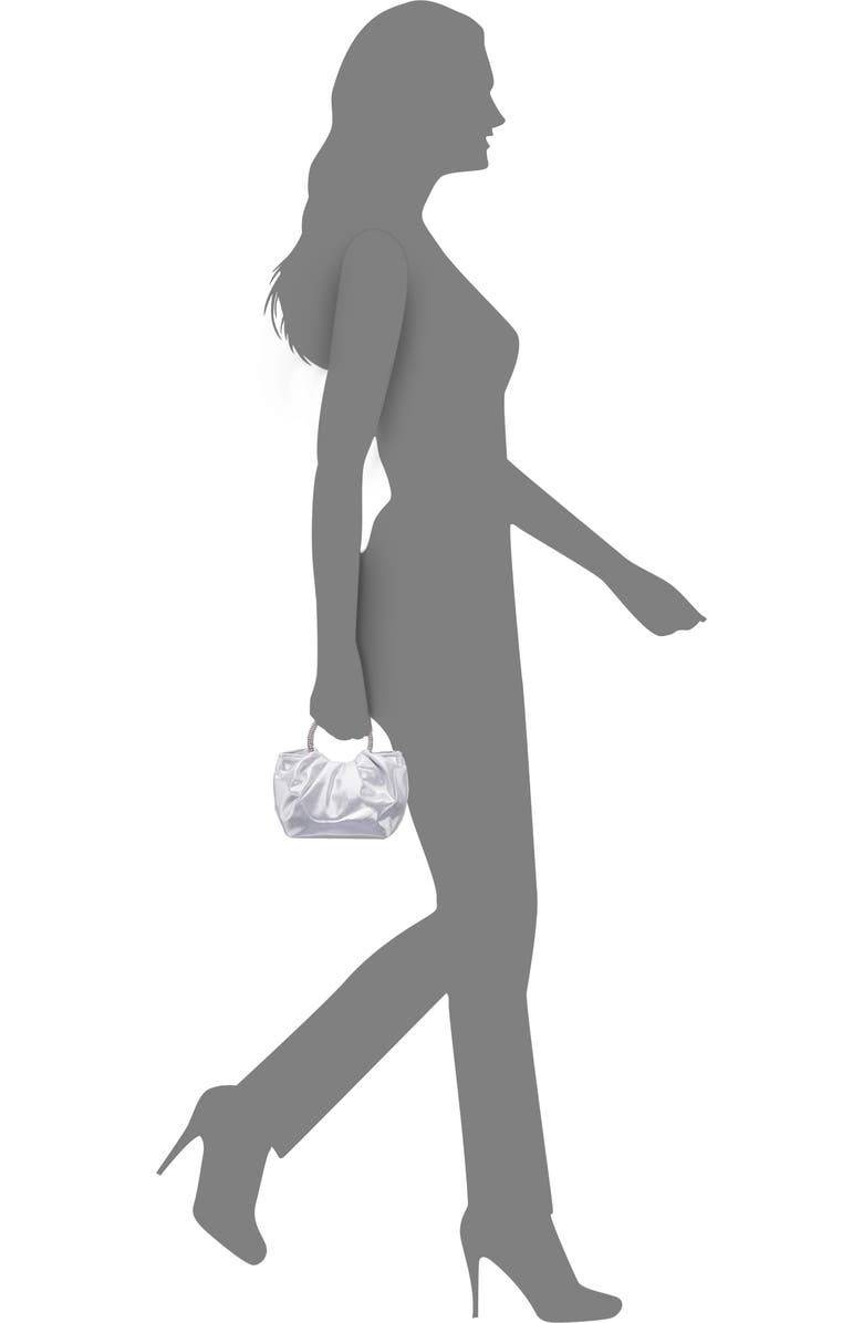 Nina Fancy Top Handle Clutch, Alternate, color, Silver