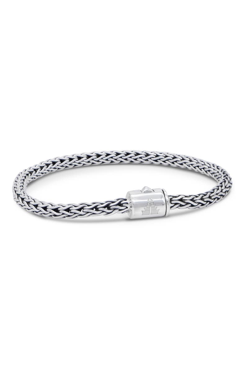 DEVATA Sterling Silver 4mm Dragon Bone Chain Bracelet, Main, color, Silver