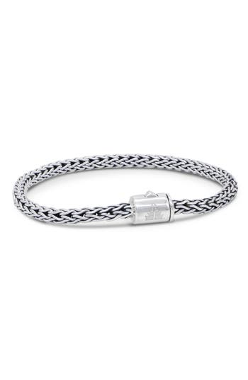 Devata Sterling Silver 4mm Dragon Bone Chain Bracelet In Silver