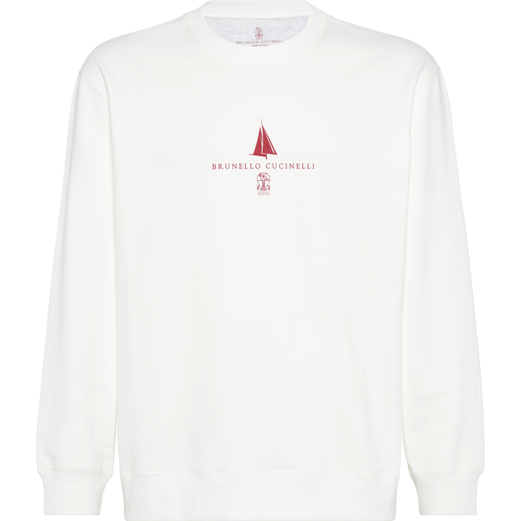 Brunello Cucinelli Logo-print Cotton-blend Jersey Sweatshirt