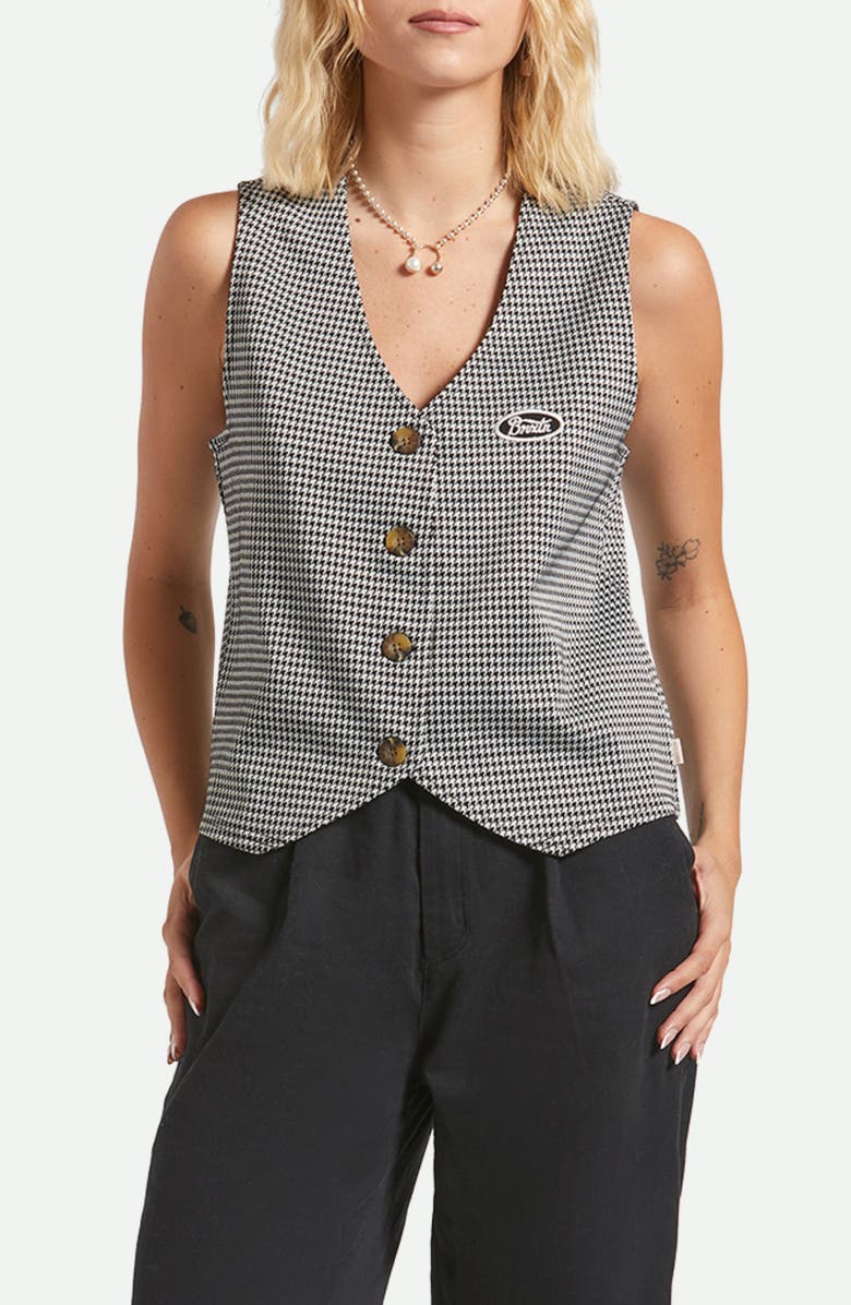 Brixton Houndstooth Lesiure Vest, Main, color, 