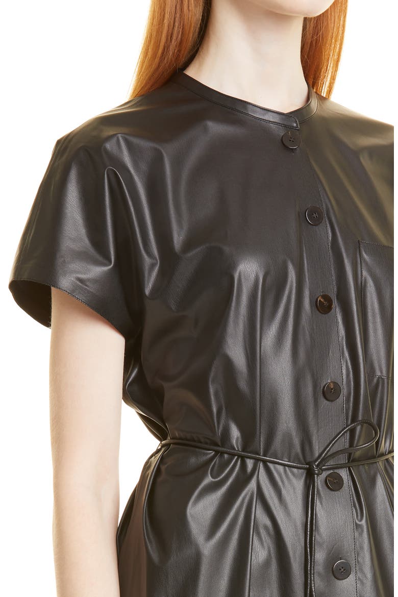 B. Pap Triangle Faux Leather Dress, Alternate, color, BLACK