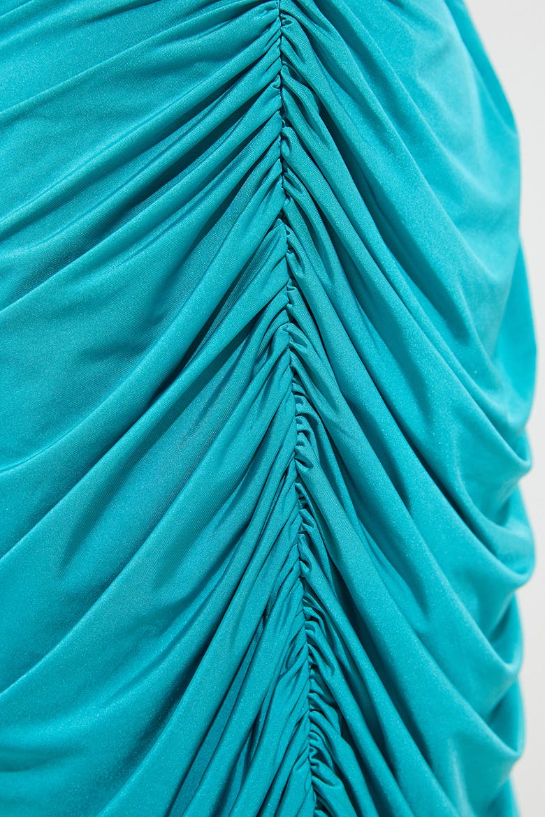 Long Sleeve Ruched Maxi Dress, Alternate, color, Teal