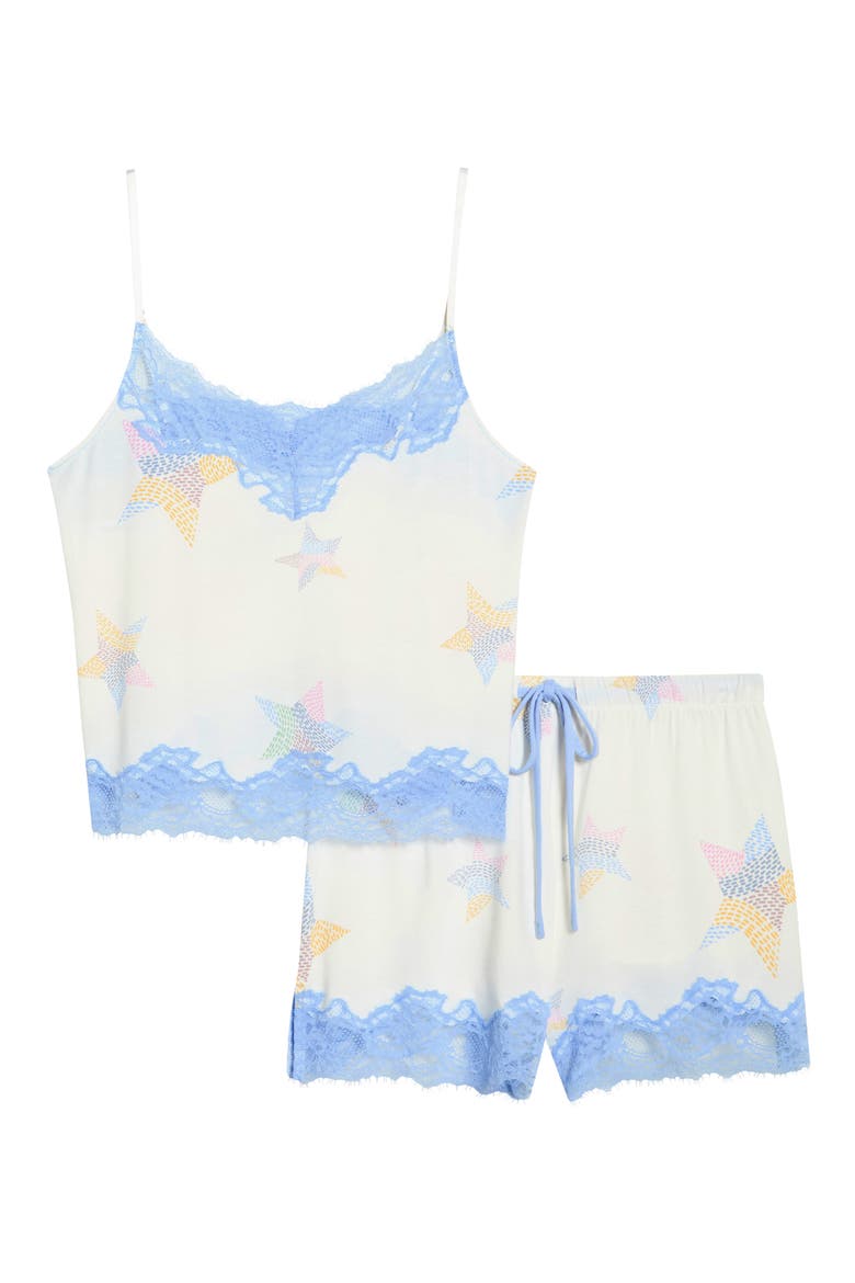 All American Shortie Pajamas, Alternate, color, WHITE STARS