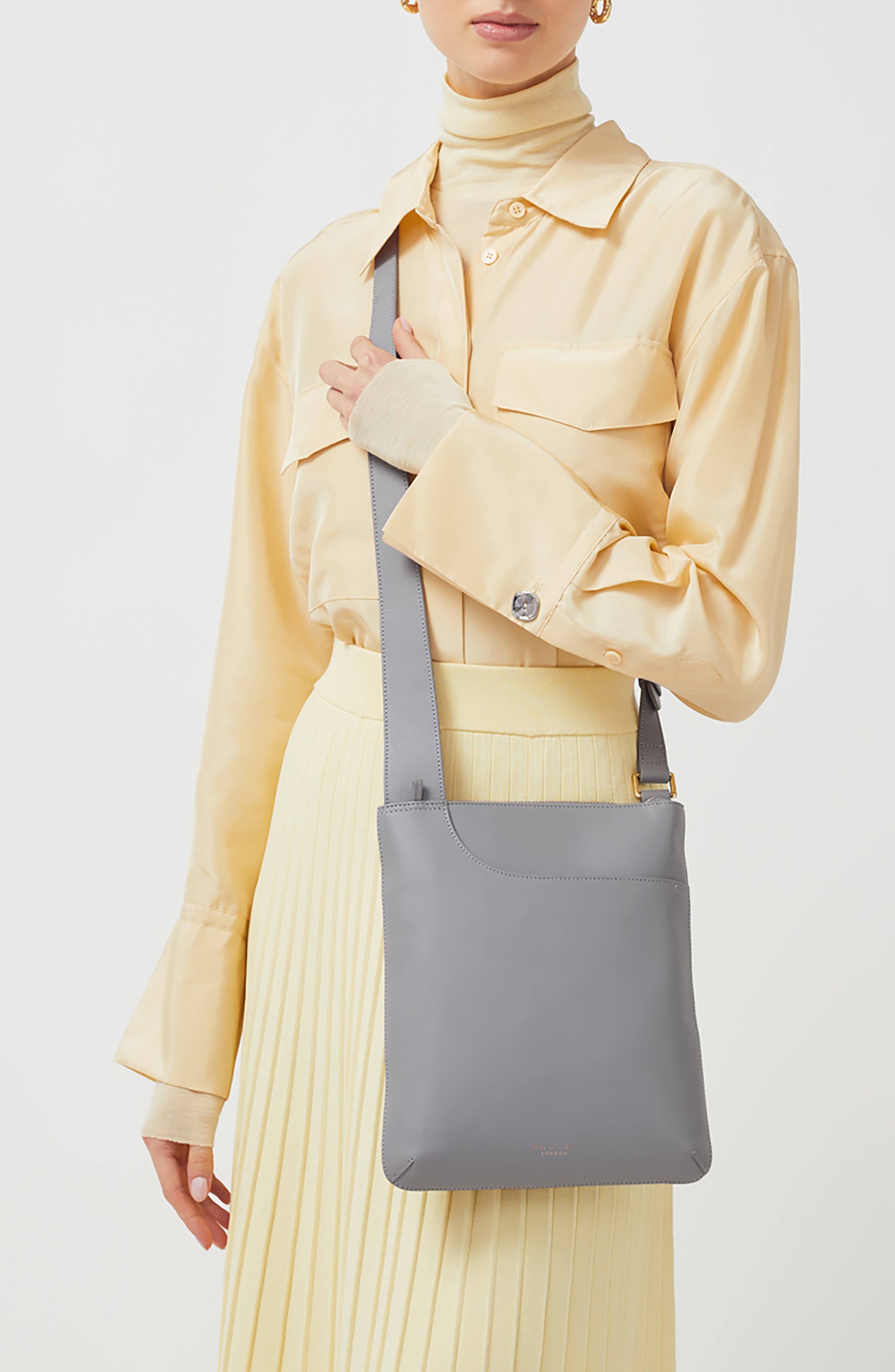 Radley Pockets Icon Leather Crossbody Bag, Alternate, color, Cloud Burst