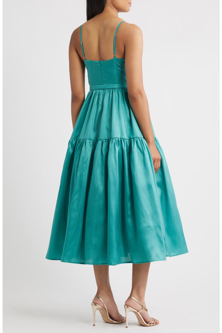 Belted Bustier Tiered Dress, Alternate, color, TEAL