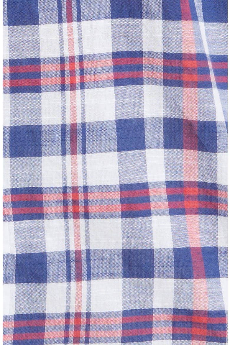 Plaid Madras Button-Down Shirt, Alternate, color, WHITE/ NAVY/ RED