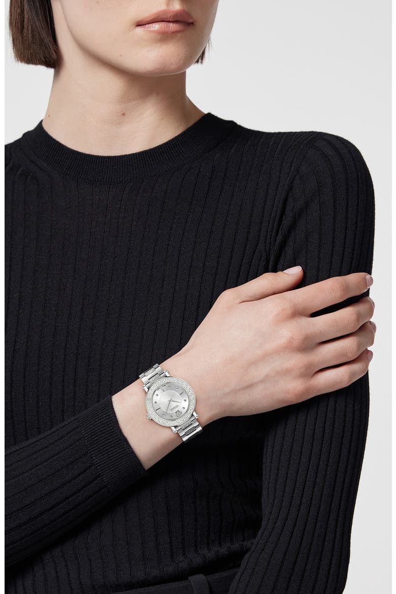 Greca Sphere Bracelet Watch, 35mm, Alternate, color, STAINLESS STEEL