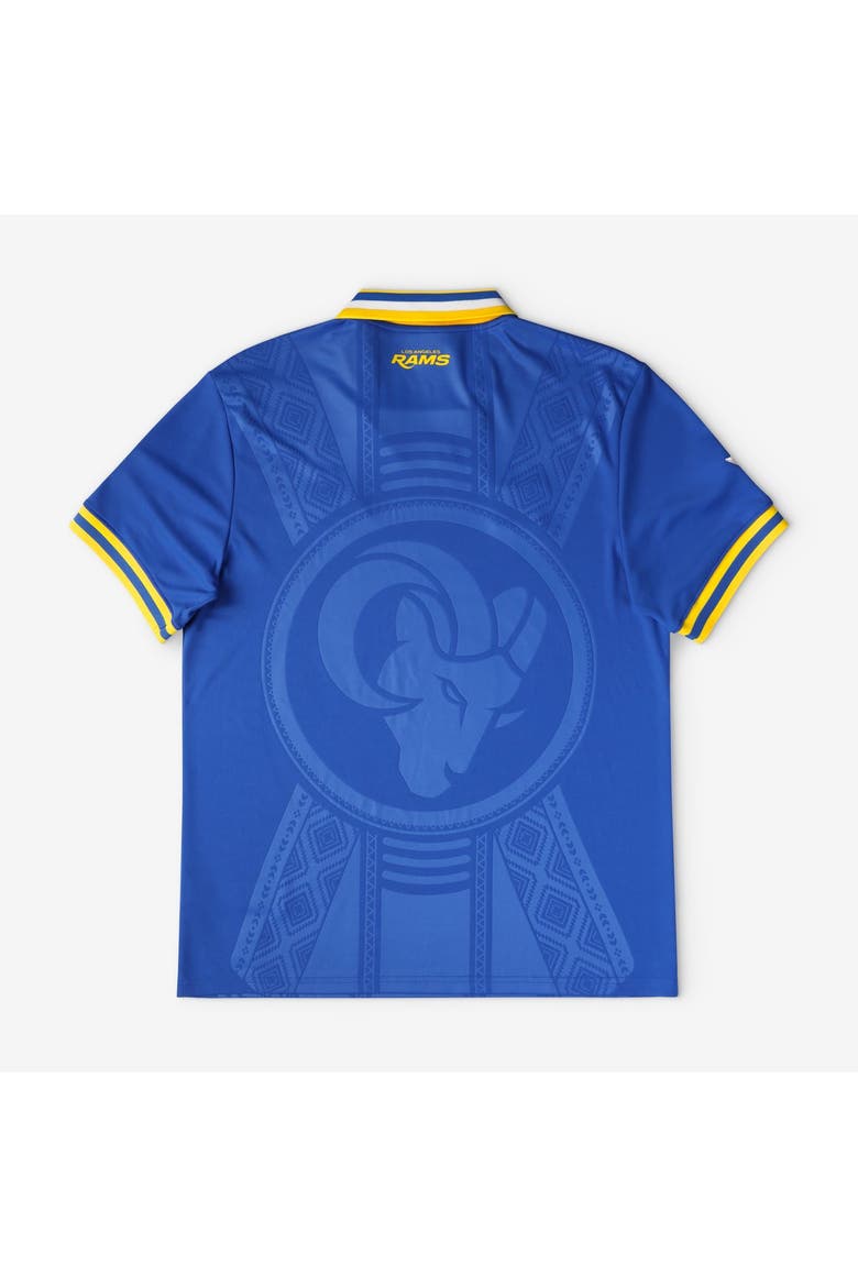 Youth Fanatics Royal Los Angeles Rams Football x Football Collared Fan Top, Alternate, color, Royal
