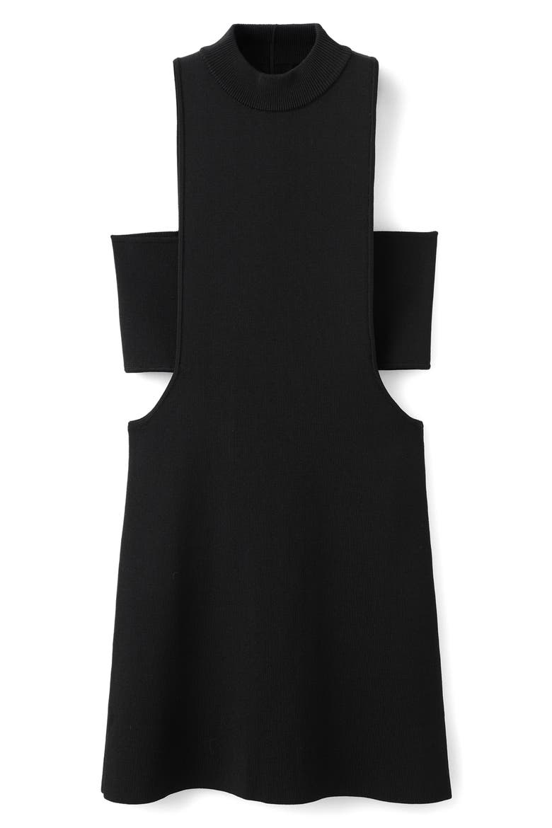x Kaia Gerber Cutout Knit Dress, Main, color, BLACK