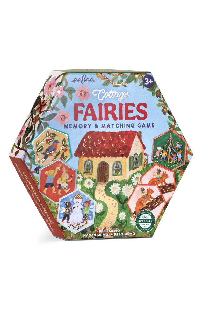 eeBoo Cottage Fairies Hexagon Memory & Matching Game, Main, color, Multi