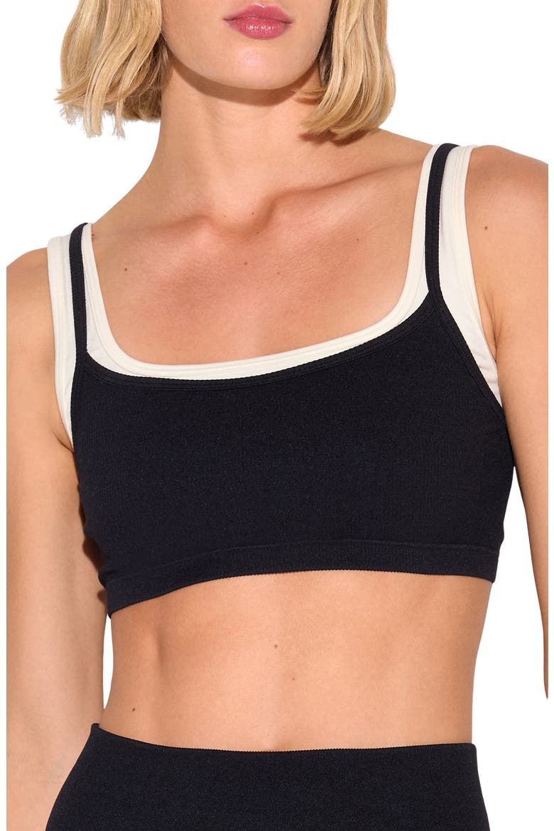 Gemini Longline Sports Bra, Main, color, BLACK