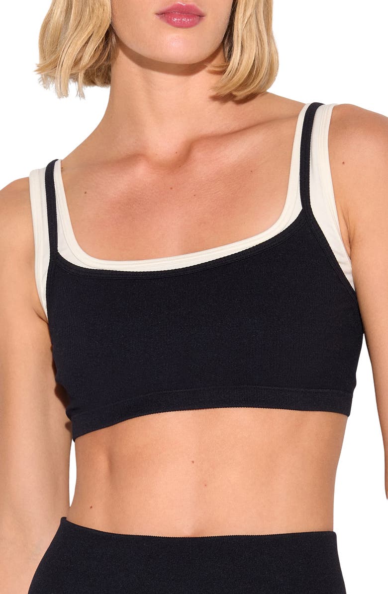 Spiritual Gangster Gemini Longline Sports Bra, Main, color, Black