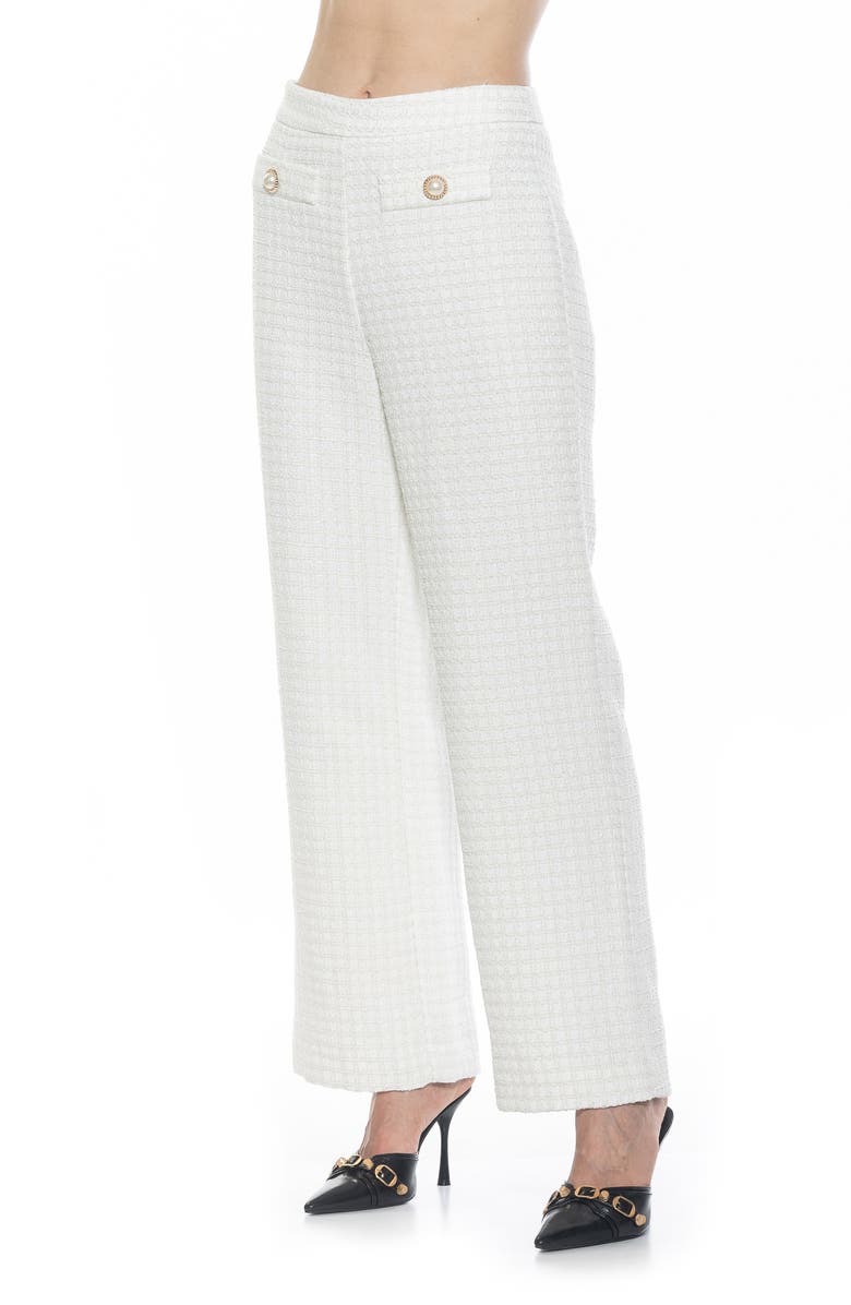 Alexia Admor Jayden Tweed Pants, Alternate, color, Ivory