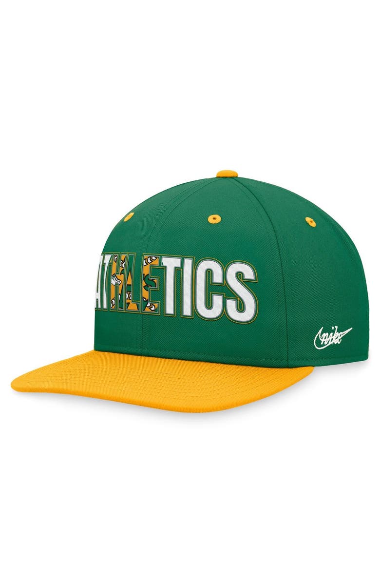 Nike Men's Nike Green Oakland Athletics Cooperstown Collection Pro Snapback Hat, Alternate, color, Green