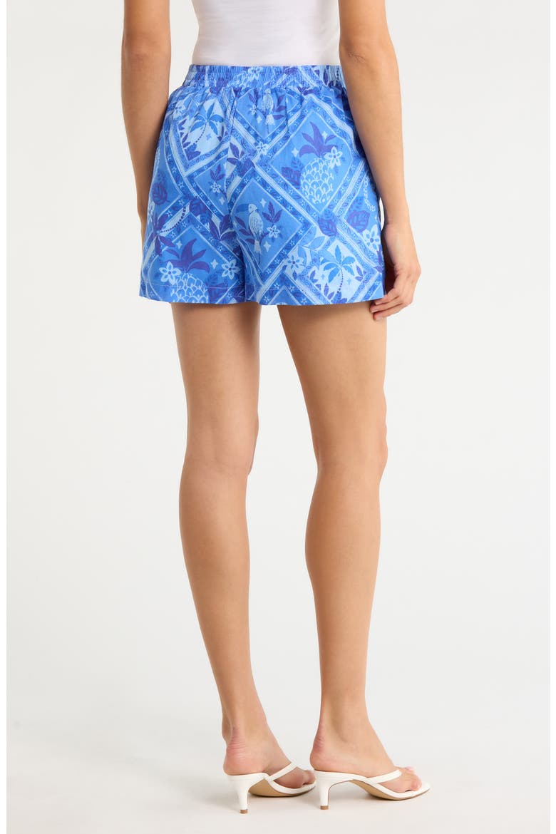 Kaidy Tropical High Waisted Shorts, Alternate, color, BLUE