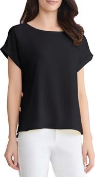 Jones New York Button Side Short Sleeve Top