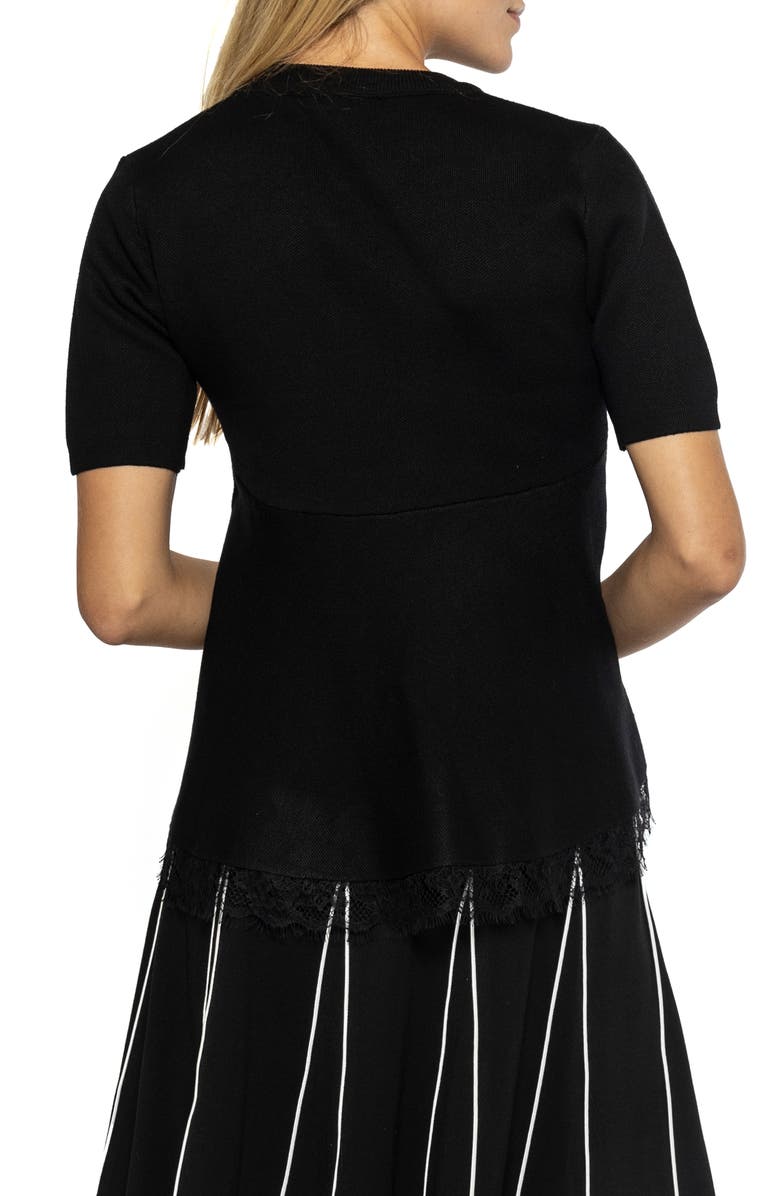 GRACIA Lace Trim High-Low Peplum Top, Alternate, color, 