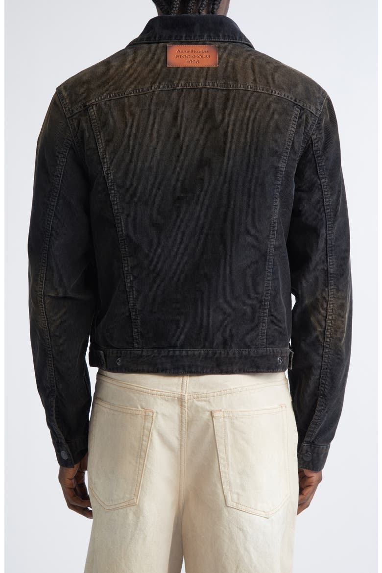 Rye Organic Cotton Corduroy Trucker Jacket, Alternate, color, BLACK