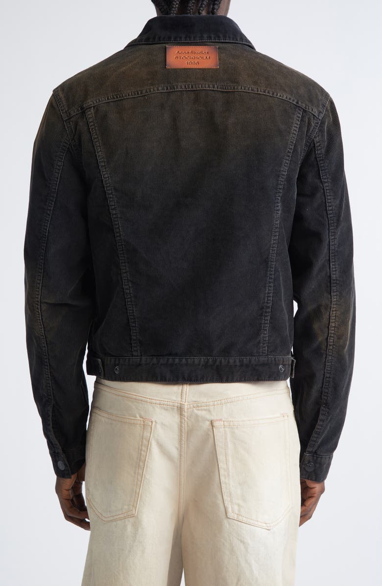 Acne Studios Rye Organic Cotton Corduroy Trucker Jacket, Alternate, color, Black