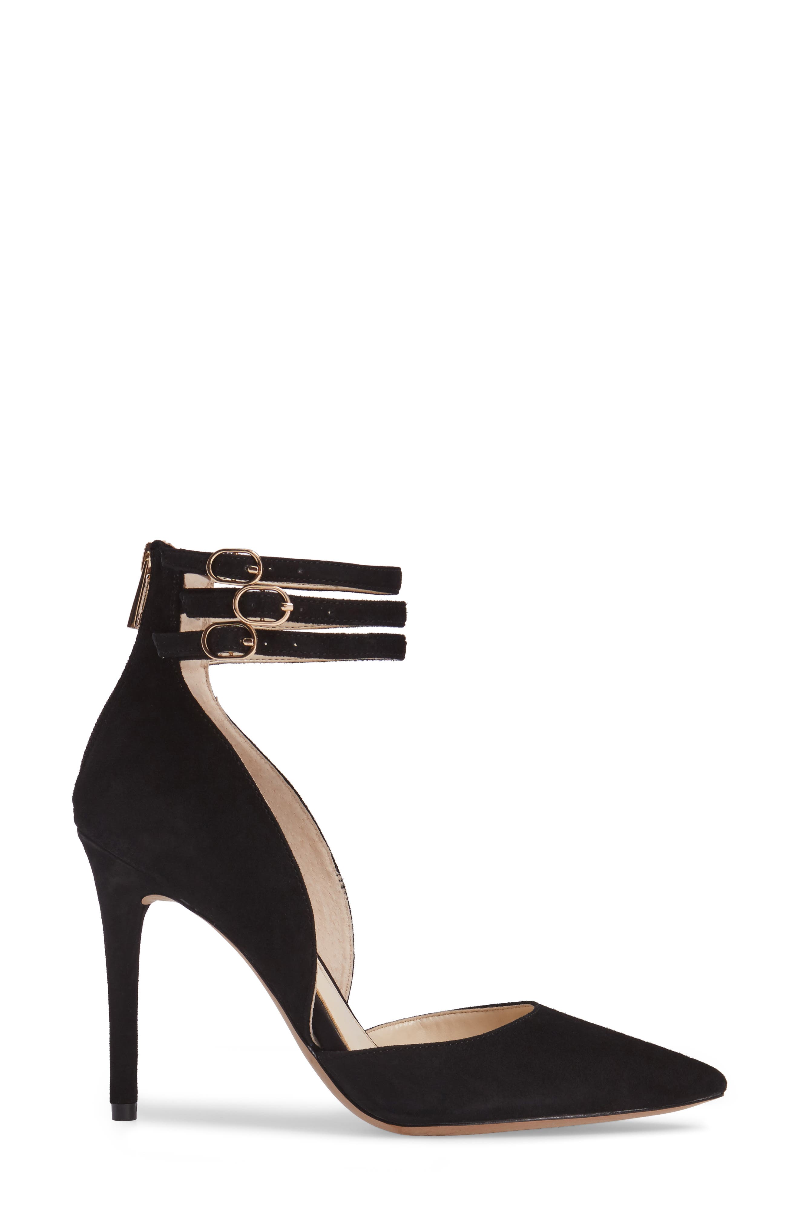 Linnee Ankle Strap Pump, Alternate, color, BLACK