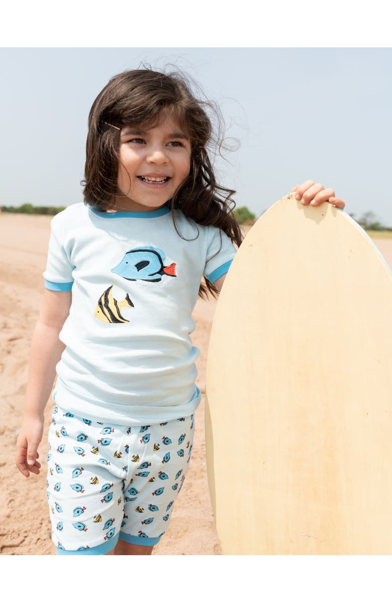 Leveret Kids Cotton Two-Piece Short Printed Pajamas, Animals & Characters, Alternate, color, Tropical Fish