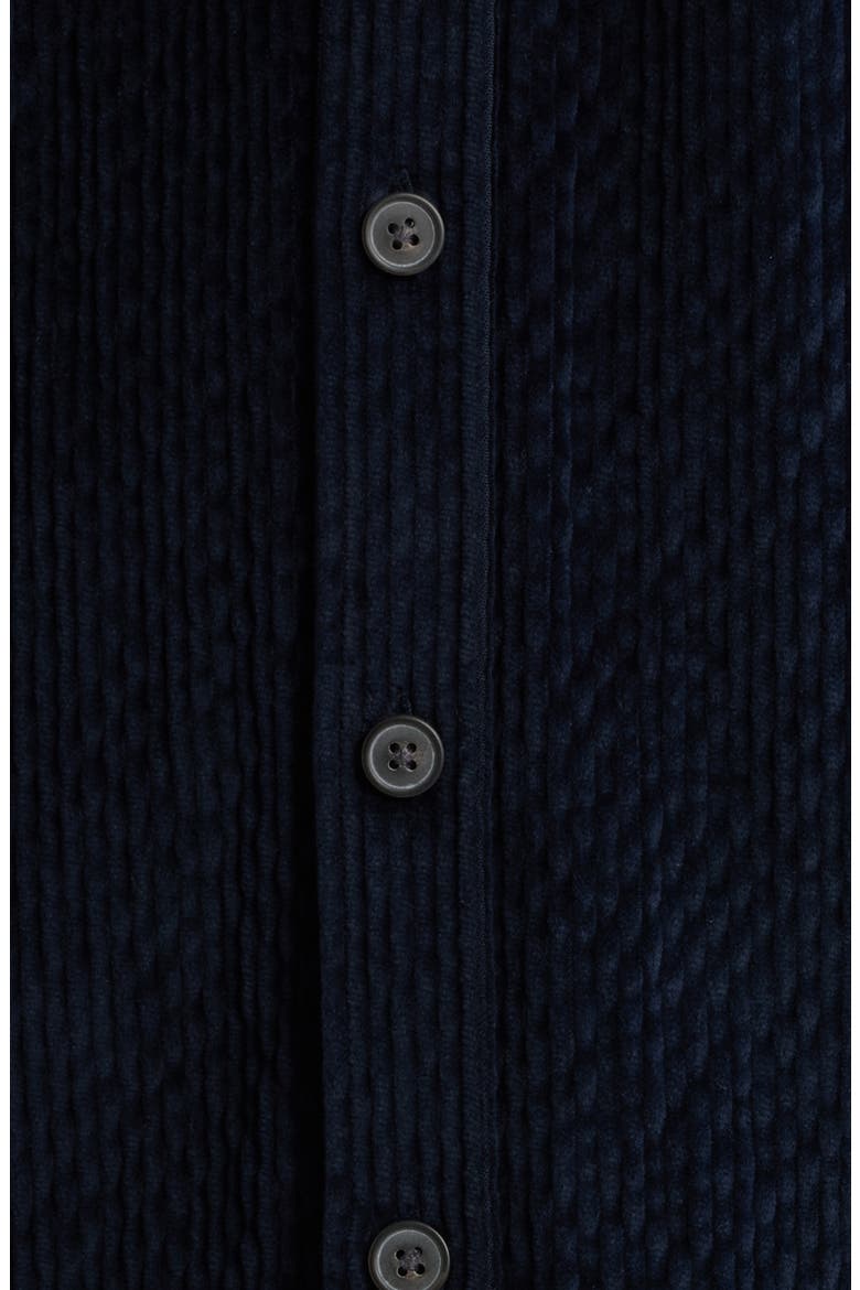 Cutler Solid Stretch Cotton Corduroy Button-Up Shirt, Alternate, color, NAVY