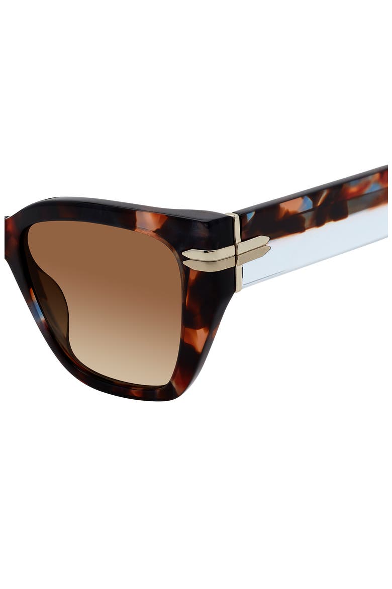 53mm Gradient Cat Eye Sunglasses, Alternate, color, HAVANA BLUE