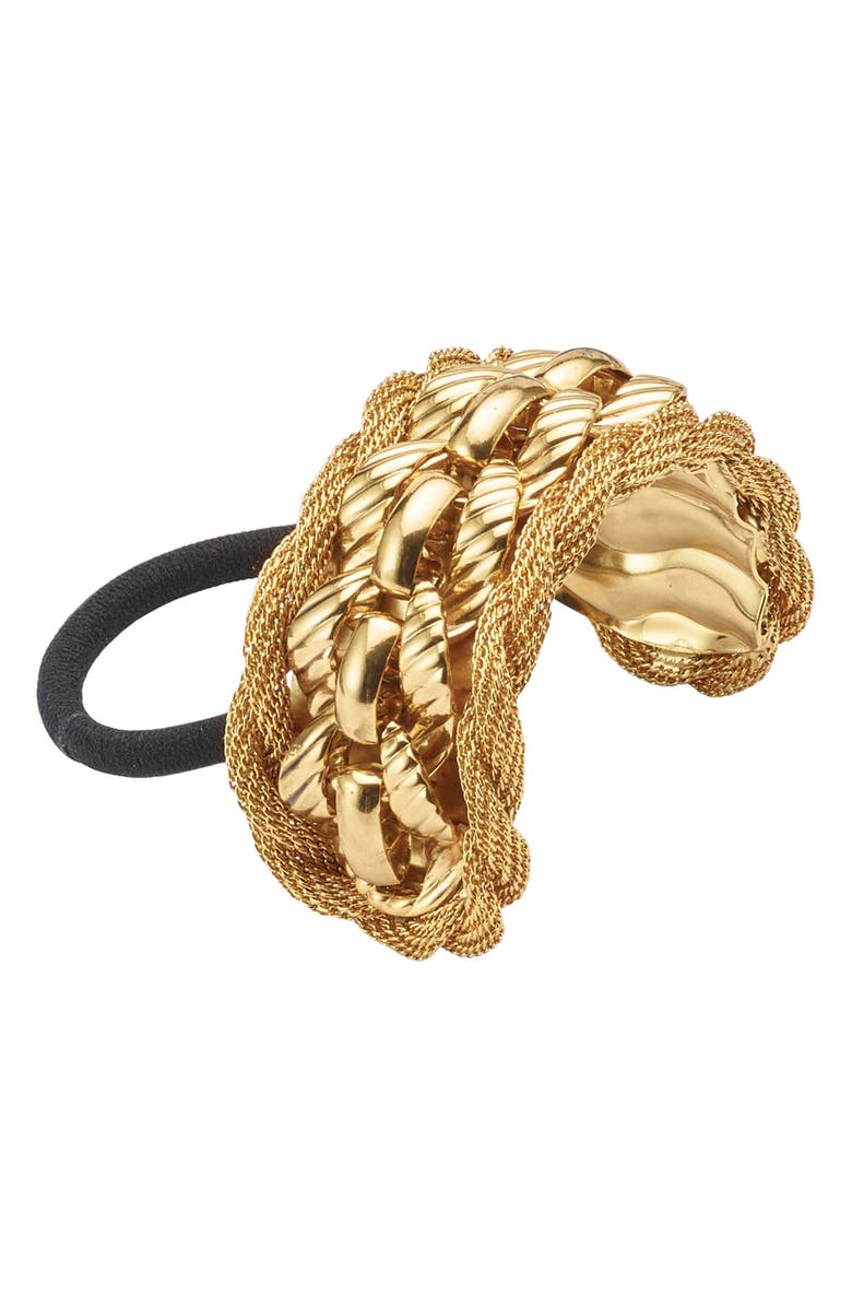 LELET NY Kendra Mesh Chain Cuff Ponytail Holder, Main, color,