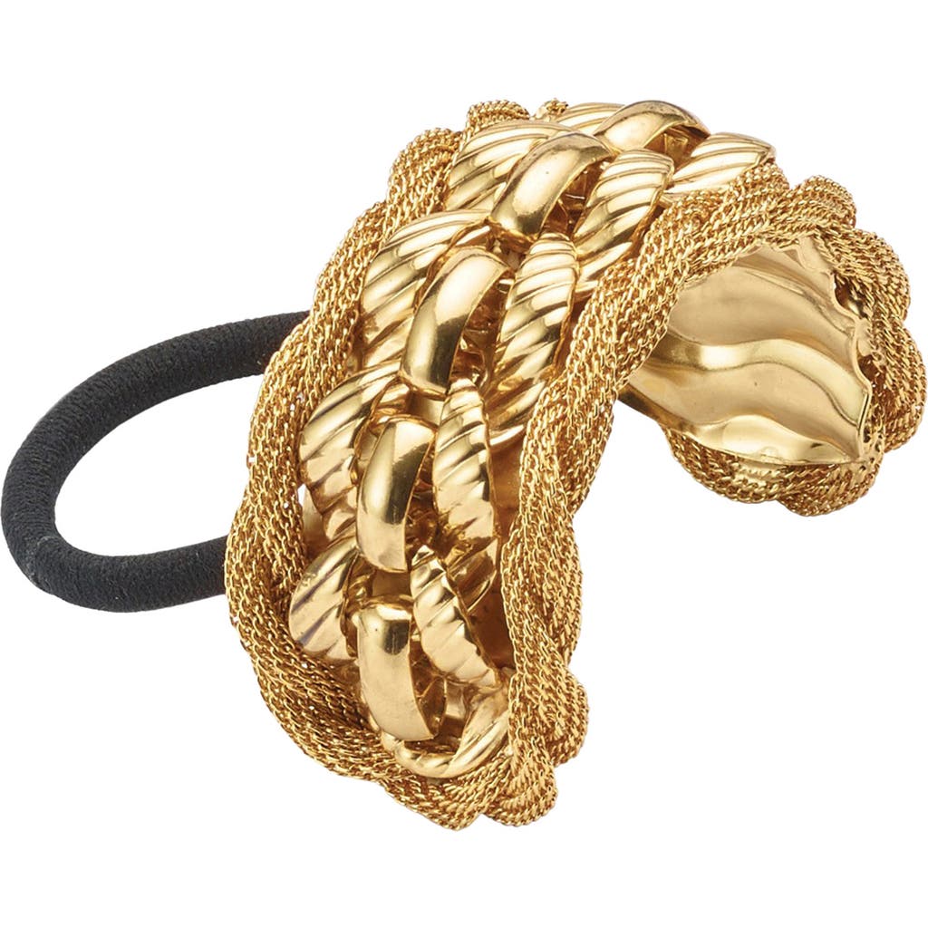 Lelet Ny Kendra Mesh Chain Cuff Ponytail Holder In Gold
